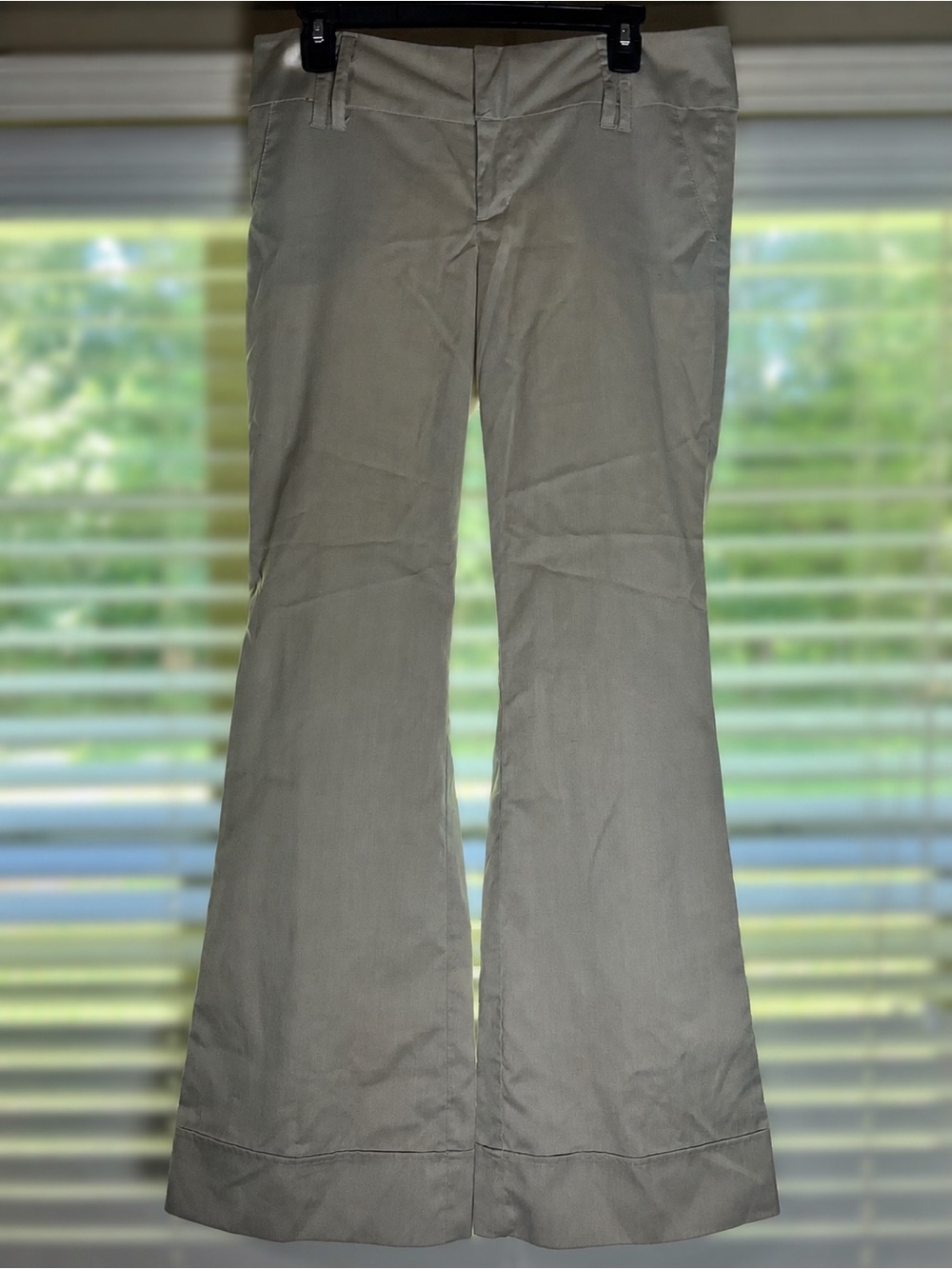 Spacegirlz Y2K Beige Flare Dress Pants Size 11 Career Office Stretch Trouser